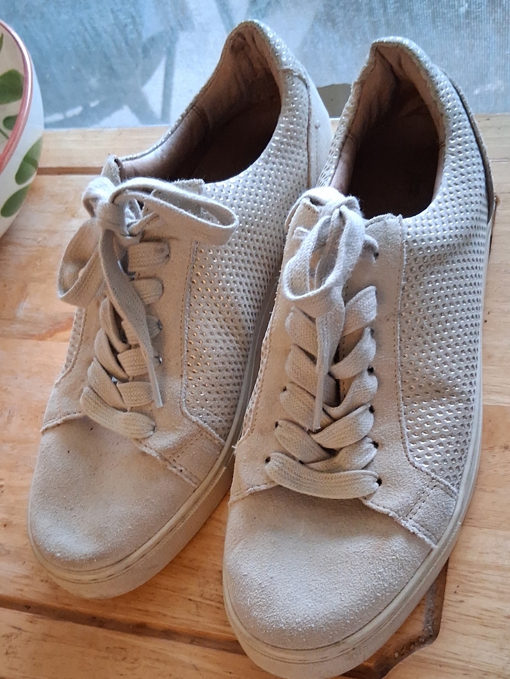 Frye Casual Suede Lace-Up Sneakers - Cream